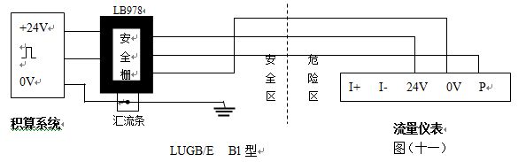 高壓蒸汽流量計防暴型渦街流量儀表配線設(shè)計圖一